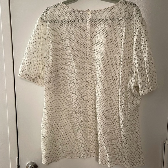 Loft Plus White Eyelet Blouse - Picture 4 of 4